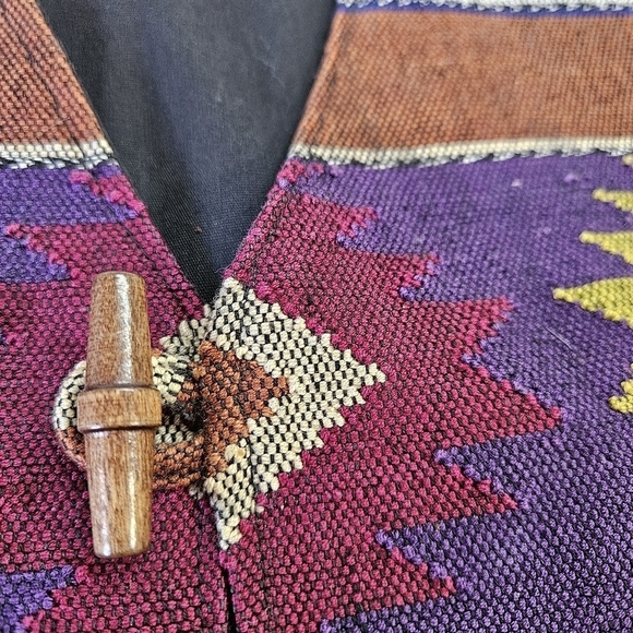 VINTAGE Southwestern Aztec Vest Museum of Fine Arts Boston MFA M - Picture 3 of 7